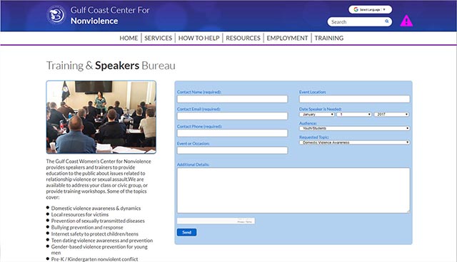 screenshot of GCCFN training page