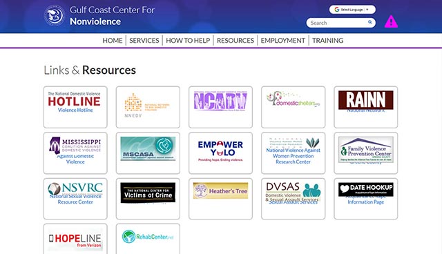 screenshot of GCCFN resources page