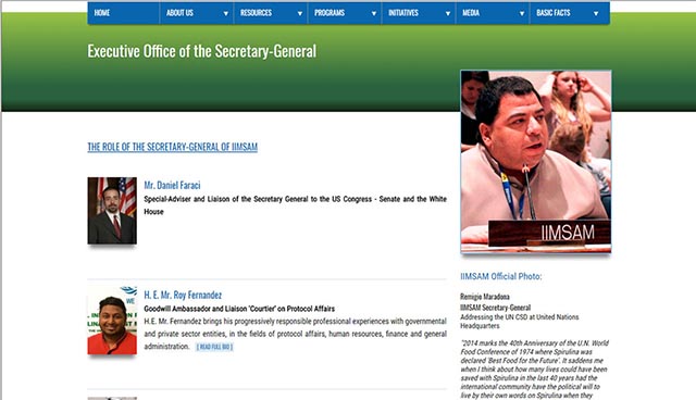 screenshot of IIMSAM director's page